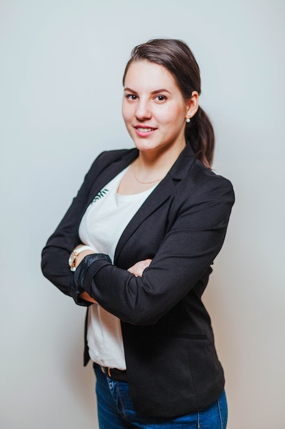 Elegant woman looking at camera