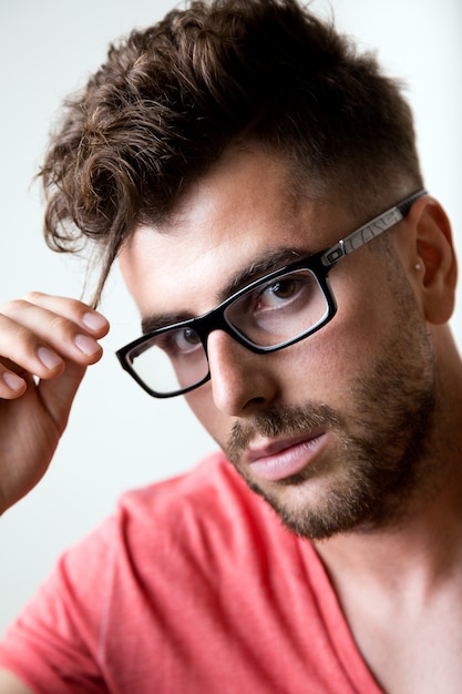 Elegant young handsome man. Studio fashion portrait.