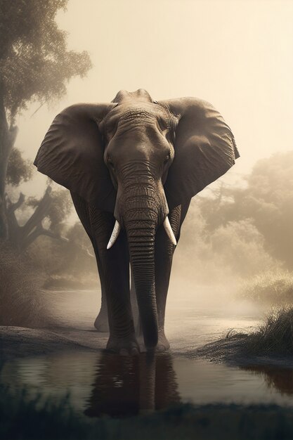 Elephant artificial intelligence image