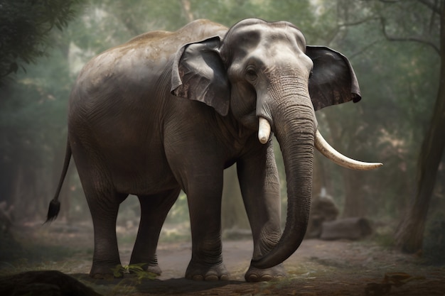 Бесплатное фото Изображение искусственного интеллекта слона