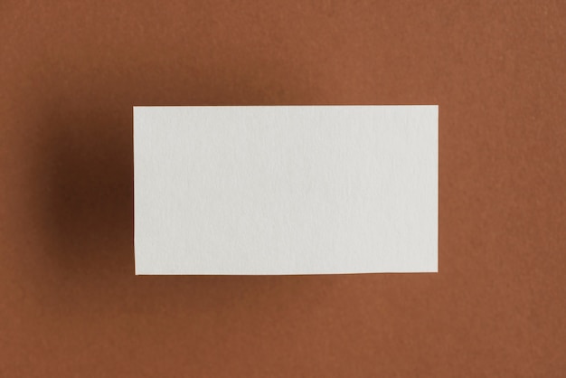 Elevated view of blank business cards