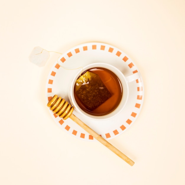 蜂蜜ディッパーと健康茶の立面図