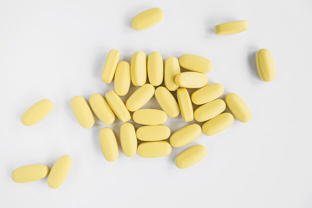 Elevated View of yellow pills