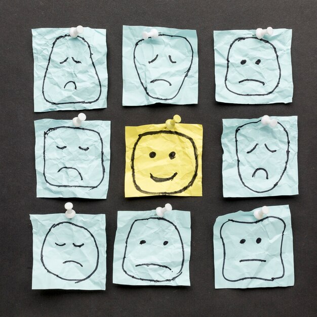 Emoji drawings on paper