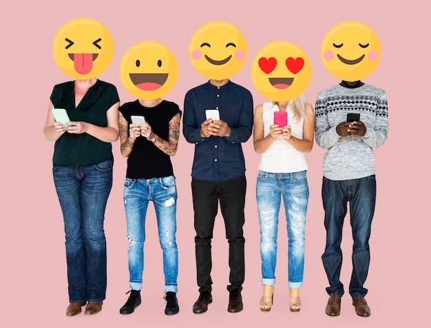 Free photo emoji faces on social media
