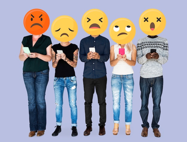 Emoji faces on social media