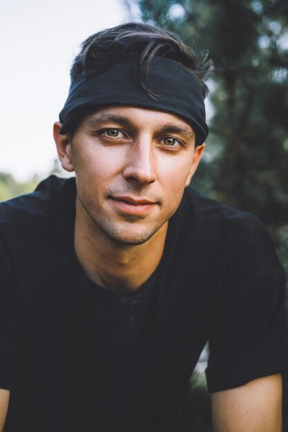 Emotional portrait of a young man closeup