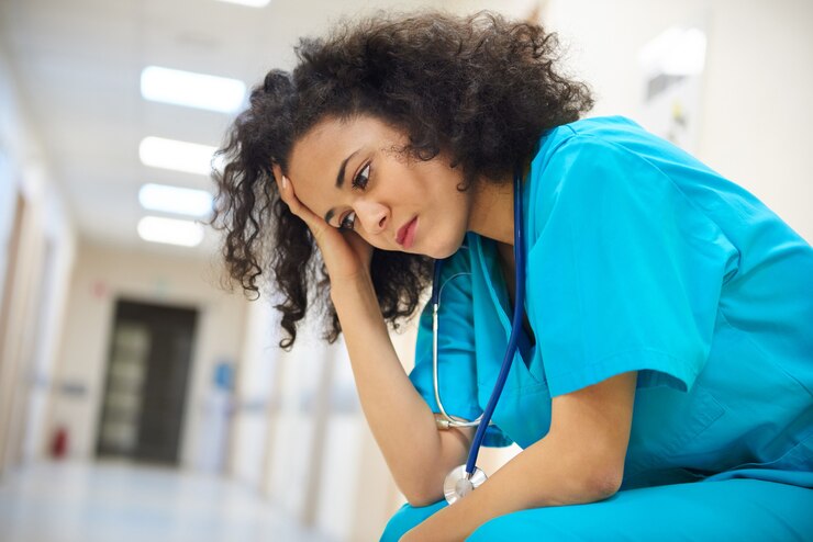 Free Photo emotional stress of young doctor