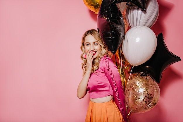 Emotional woman enjoying party