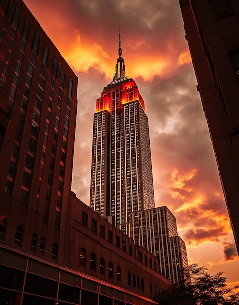 Empire state building during the day