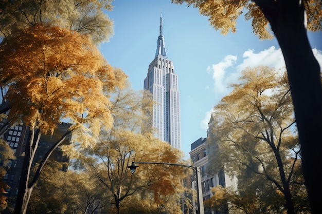 Empire state building during the day