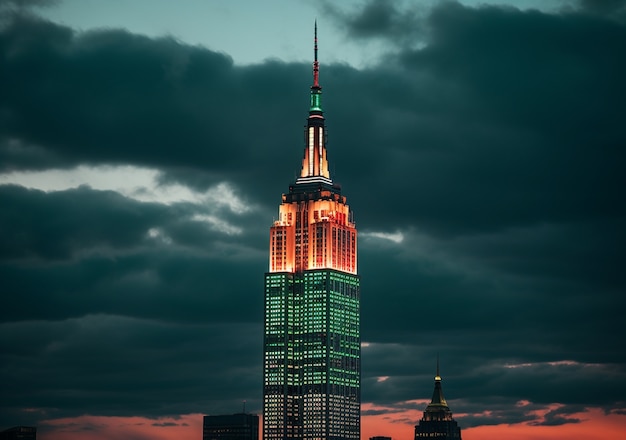 Free photo empire state building at night time