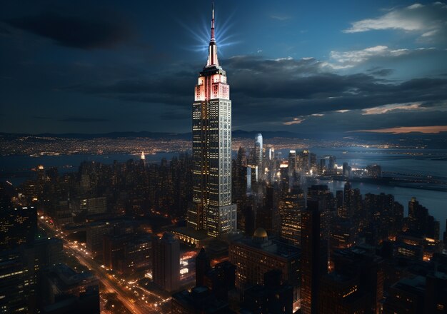 Empire state building at night time