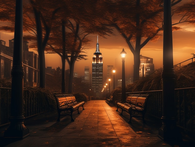 Foto gratuita empire state building di notte