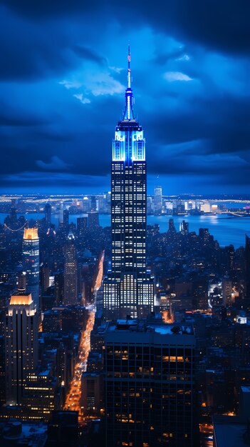 Empire state building at night