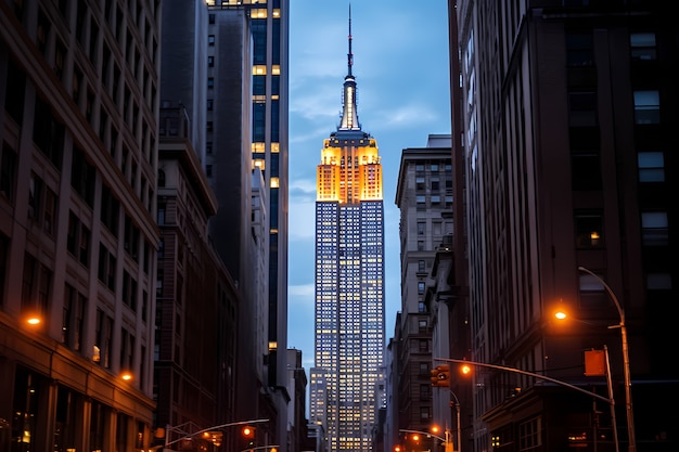 Empire state building at night