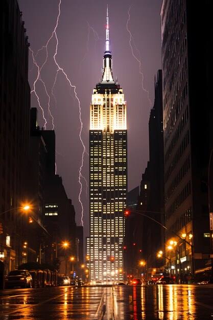 Empire state building at night