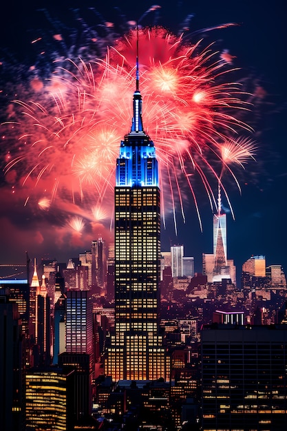 Foto gratuita empire state building di notte