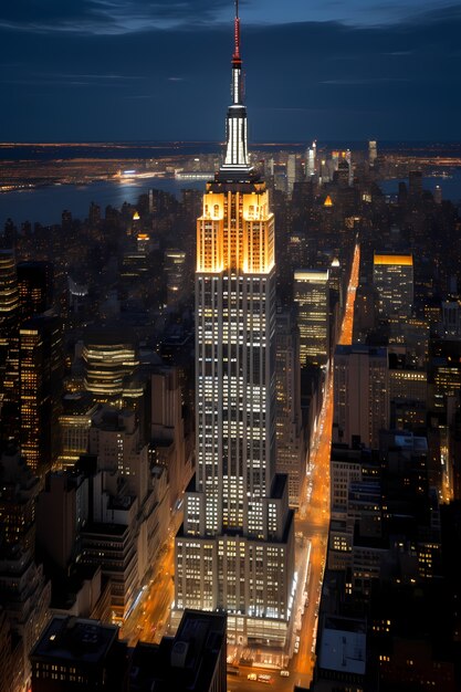 Empire state building at night