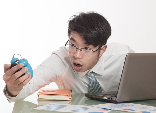 Employee checking the time at work