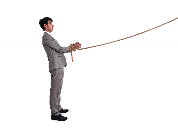 Free photo employee with a rope