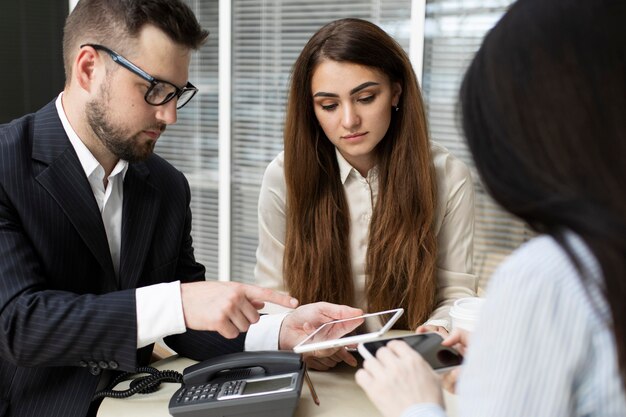 Employees in a business meeting