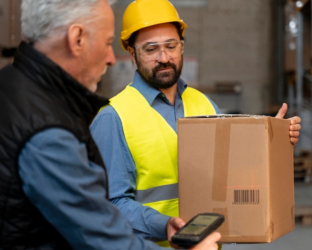 Employees working in warehouse