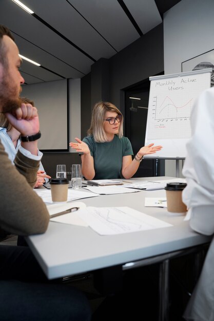 Empowered business woman working in the city