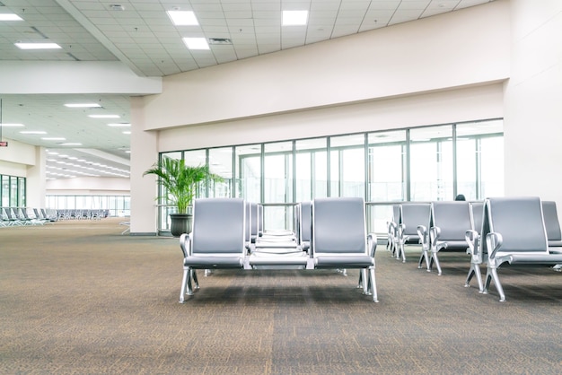 Empty airport terminal waiting area