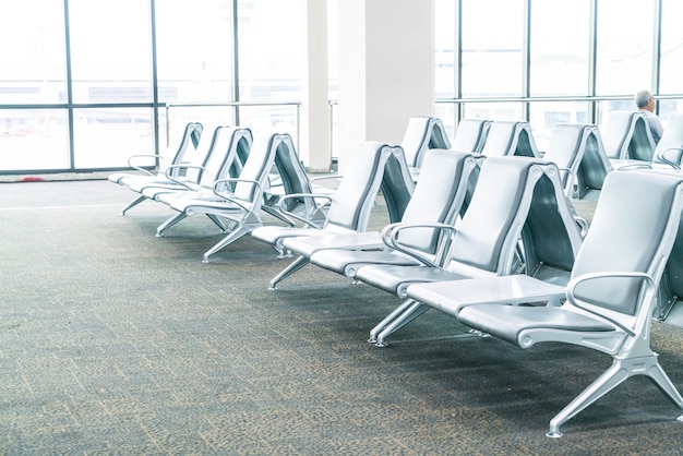 Empty airport terminal waiting area