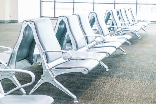 Empty airport terminal waiting area