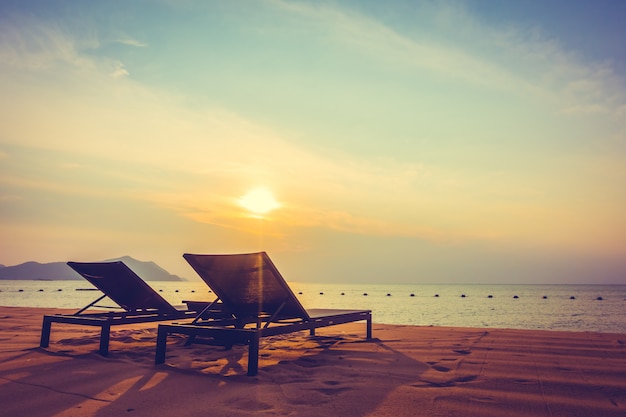 Empty beach chair