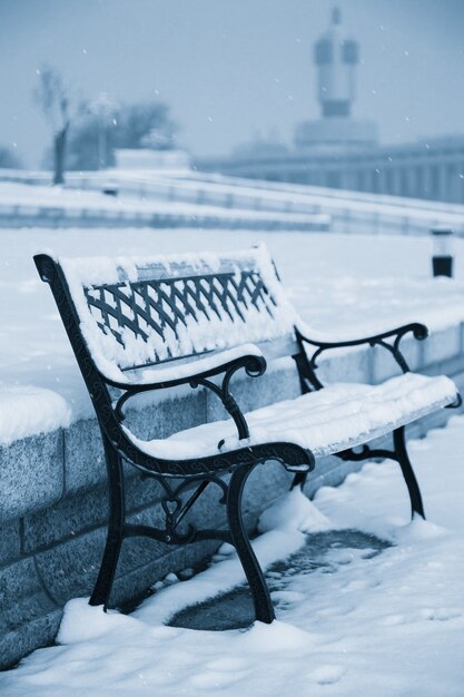 empty bench on pavement