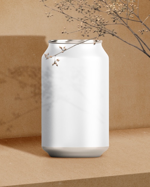 Empty beverage aluminum can with design space
