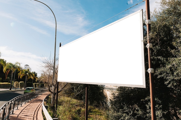 Free Photo empty big billboard on roadside