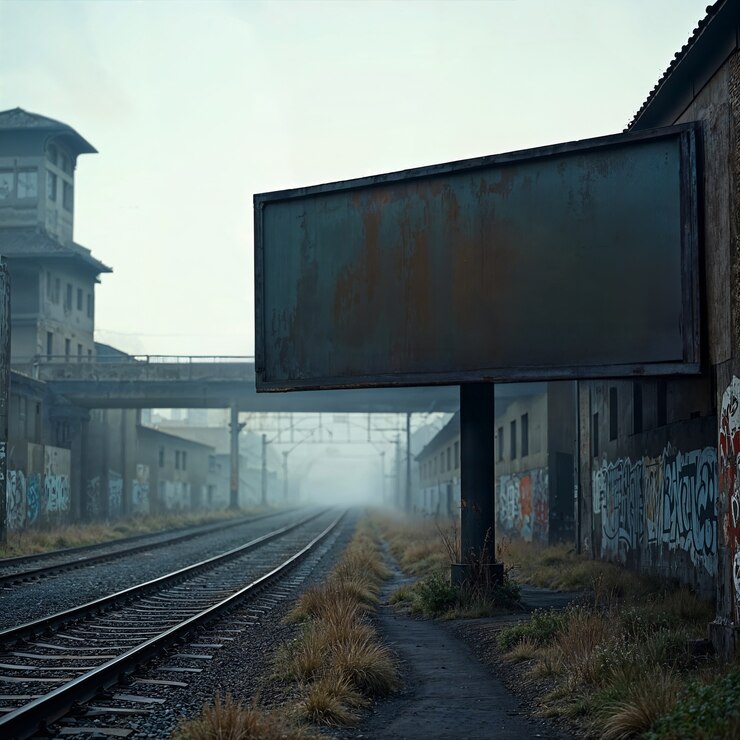 Free Photo empty billboard in metropolis city