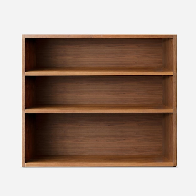 空の茶色の木製の本棚