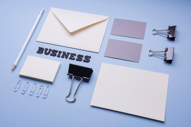 Empty business card and envelope