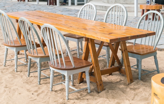 Empty chair and table