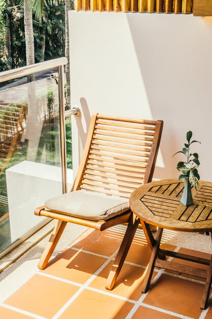 Empty chair and table