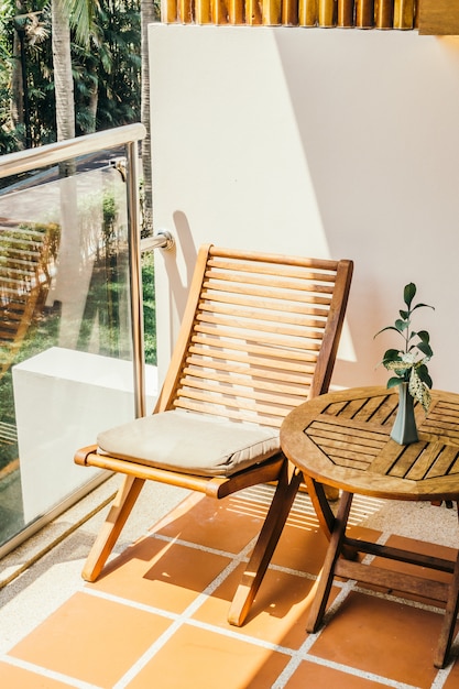 Empty chair and table