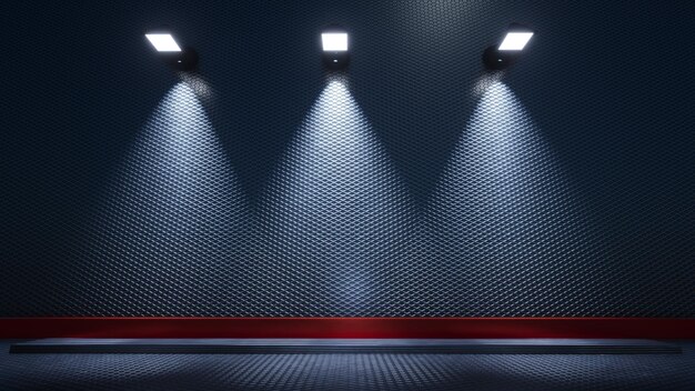Empty dark abstract background background of empty show scene with spotlight 3d illustration