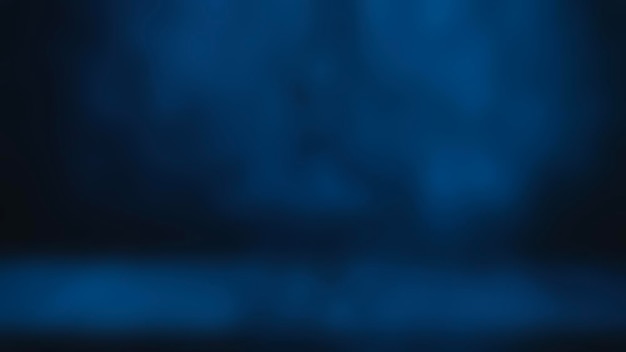 Бесплатное фото Пустой фон студии темной бетонной стены и перспектива пола с дисплеями синего мягкого света
