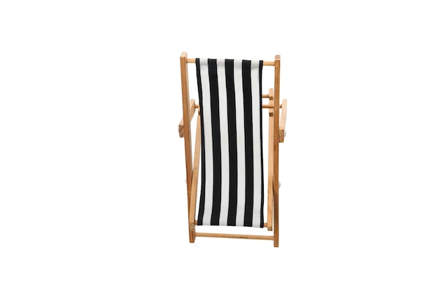 Free photo empty deck chair isolated on white background