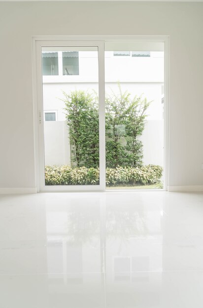 empty door in living room interior background