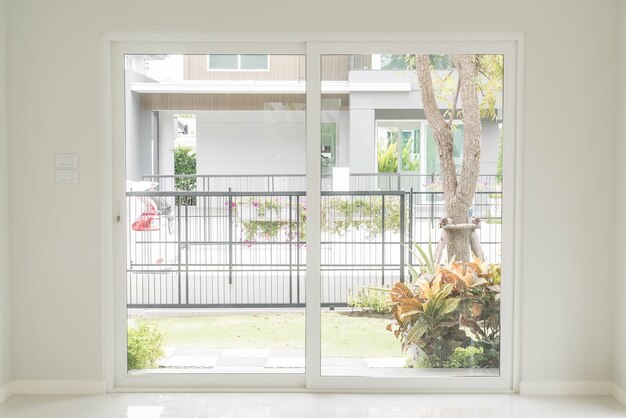 empty door in living room interior background