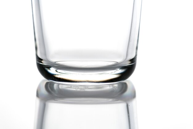 Empty drinking glass macro shot