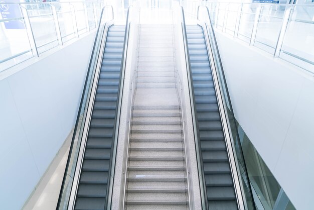 empty escalator and stair