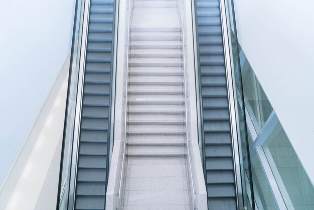 empty escalator and stair