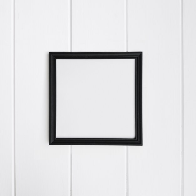 empty frame over white wood background for mockup